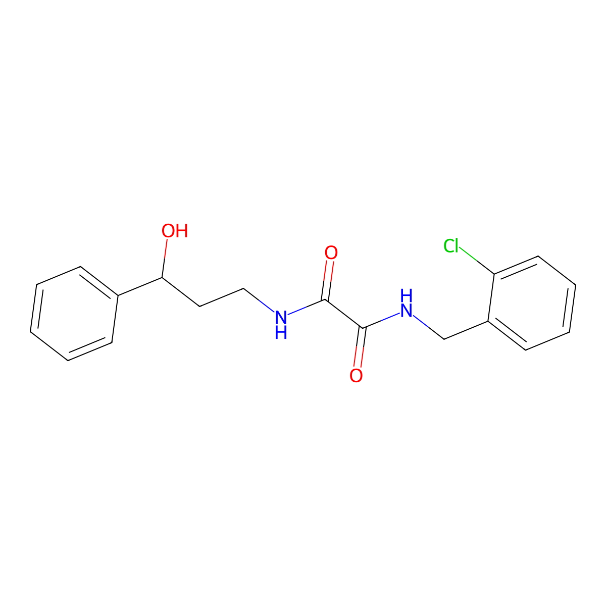 N1-(2-chlorobenzyl)-N2-(3-hydroxy-3-phenylpropyl)oxalamide molecular structure, CAS 1396782-11-8