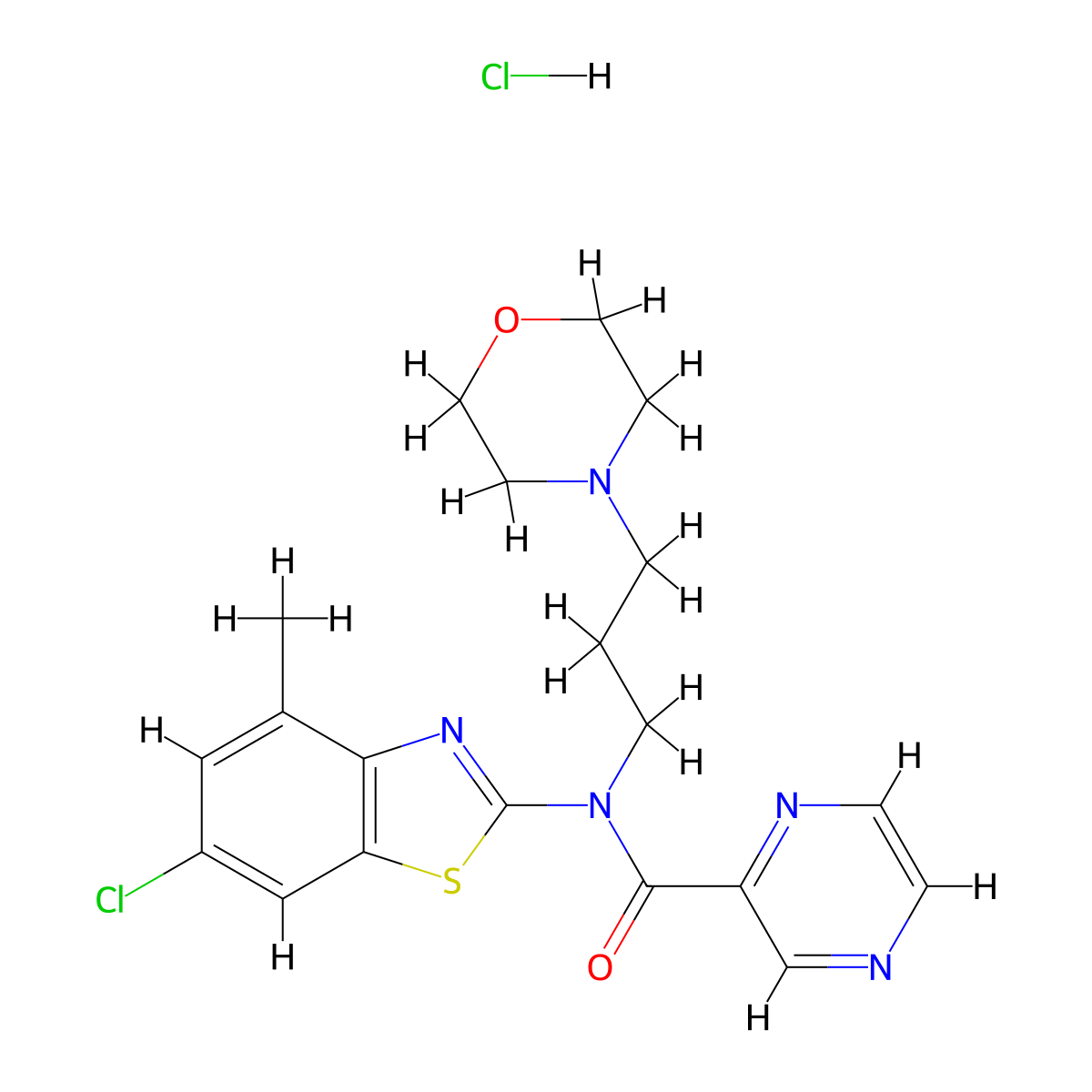 N-(6-chloro-4-methylbenzo[d]thiazol-2-yl)-N-(3-morpholinopropyl)pyrazine-2-carboxamide hydrochloride molecular structure, CAS 1396782-18-5
