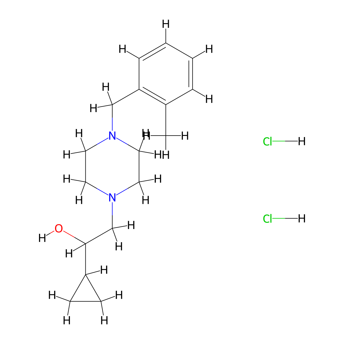 1-Cyclopropyl-2-(4-(2-methylbenzyl)piperazin-1-yl)ethanol dihydrochloride molecular structure, CAS 1396782-23-2