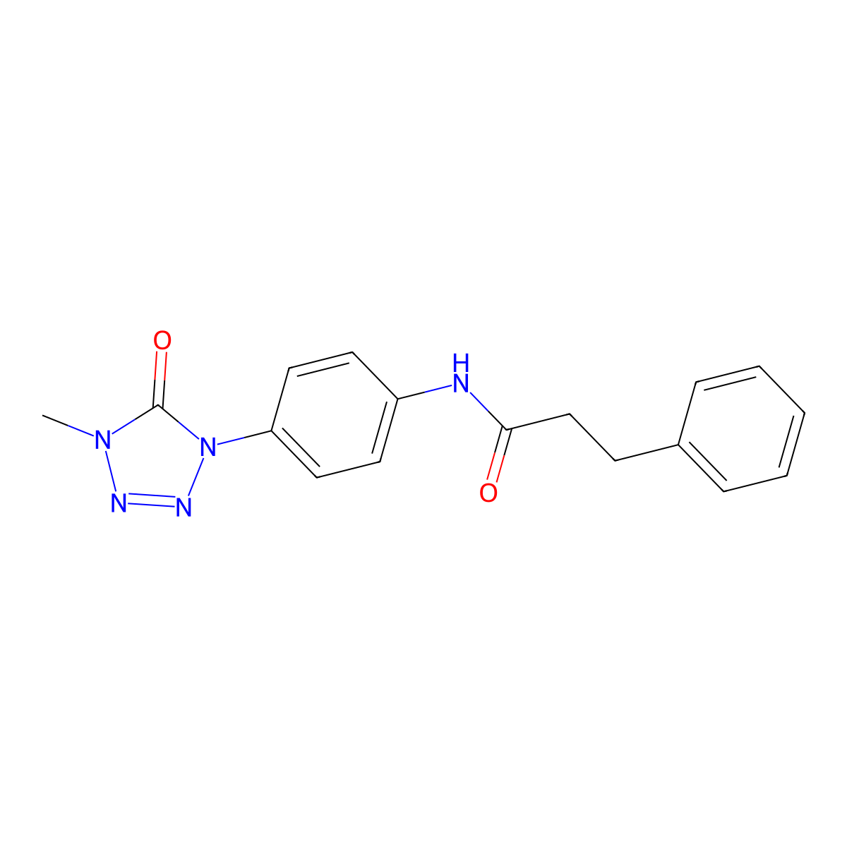 N-(4-(4-methyl-5-oxo-4,5-dihydro-1H-tetrazol-1-yl)phenyl)-3-phenylpropanamide molecular structure, CAS 1396782-32-3