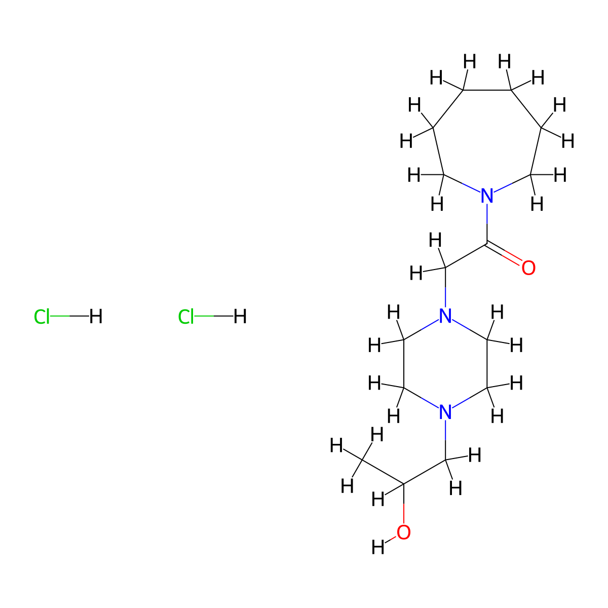 1-(Azepan-1-yl)-2-(4-(2-hydroxypropyl)piperazin-1-yl)ethanone dihydrochloride molecular structure, CAS 1396782-33-4