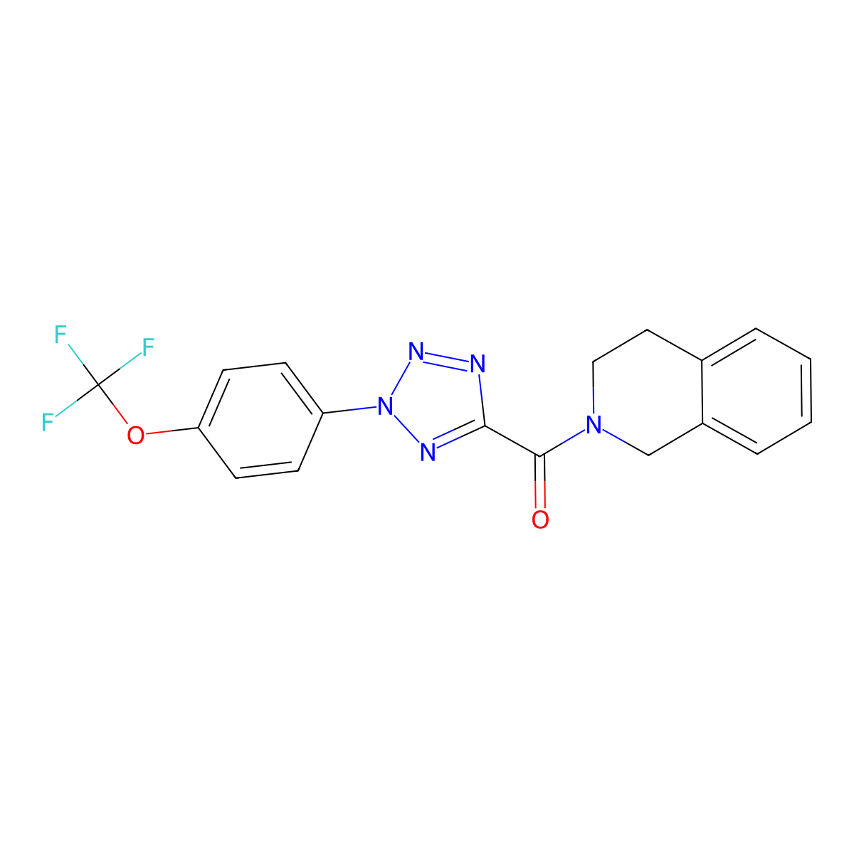 (3,4-dihydroisoquinolin-2(1H)-yl)(2-(4-(trifluoromethoxy)phenyl)-2H-tetrazol-5-yl)methanone molecular structure, CAS 1396782-40-3