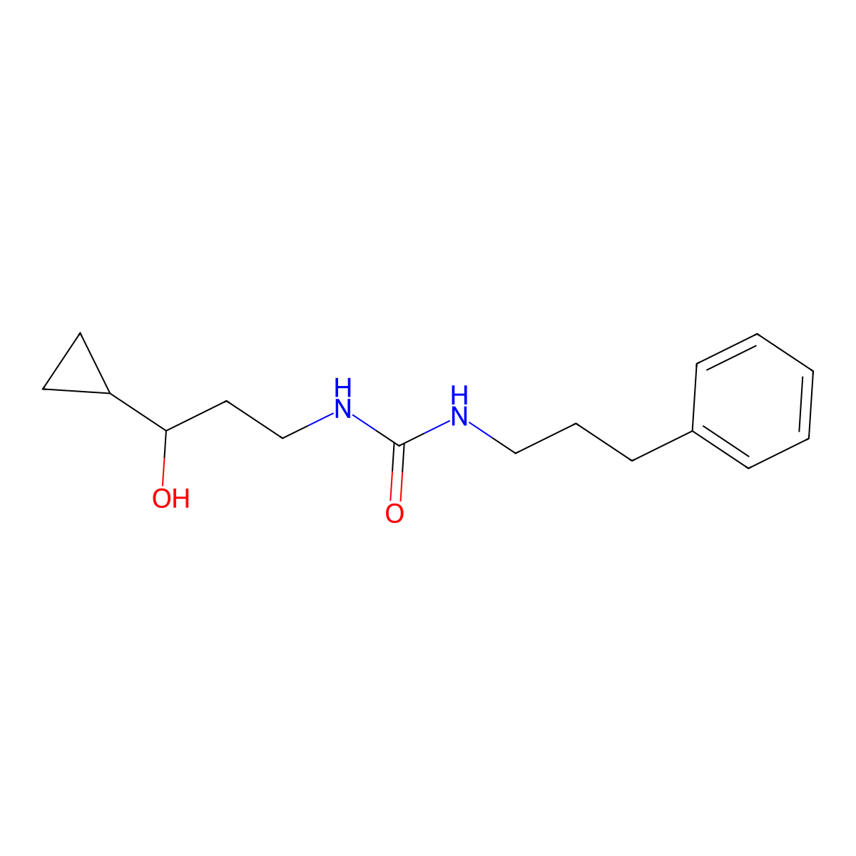 1-(3-Cyclopropyl-3-hydroxypropyl)-3-(3-phenylpropyl)urea molecular structure, CAS 1396782-41-4
