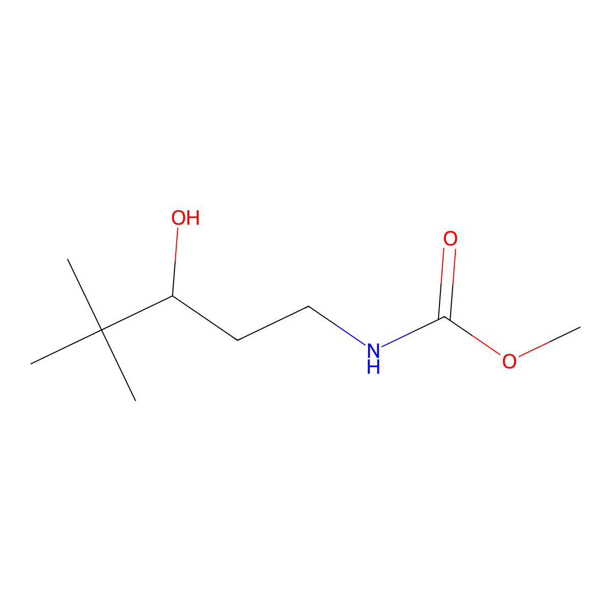 Methyl (3-hydroxy-4,4-dimethylpentyl)carbamate molecular structure, CAS 1396782-44-7