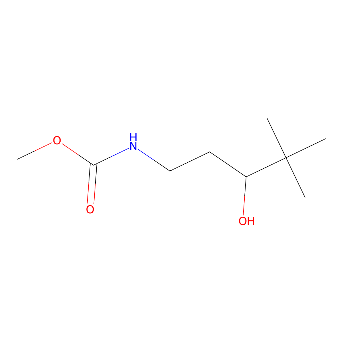 Methyl (3-hydroxy-4,4-dimethylpentyl)carbamate molecular structure, CAS 1396782-44-7