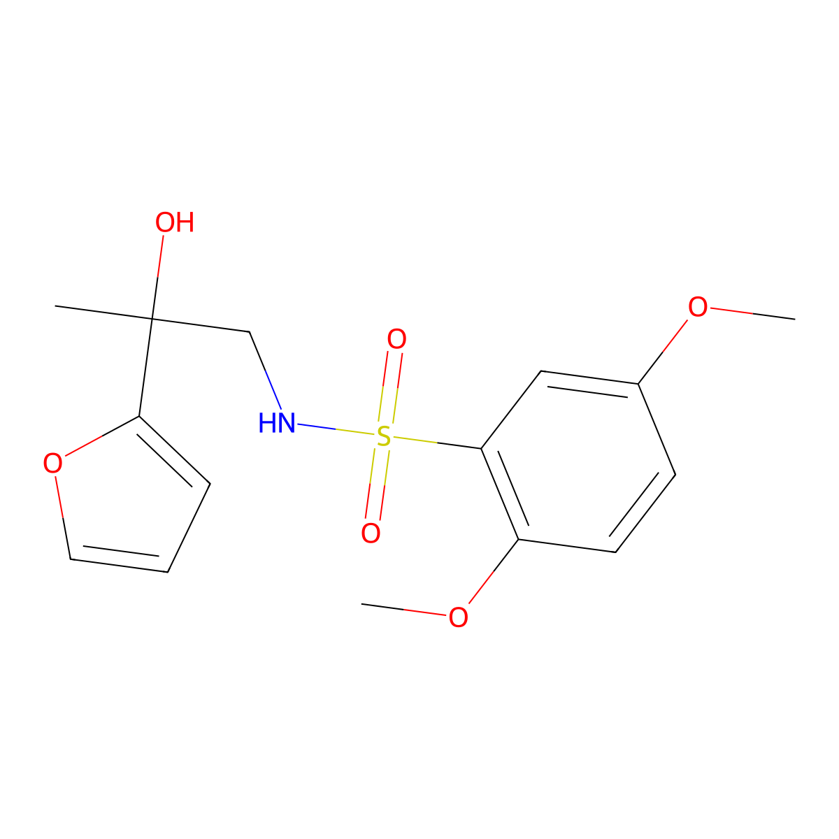 N-(2-(furan-2-yl)-2-hydroxypropyl)-2,5-dimethoxybenzenesulfonamide molecular structure, CAS 1396782-45-8
