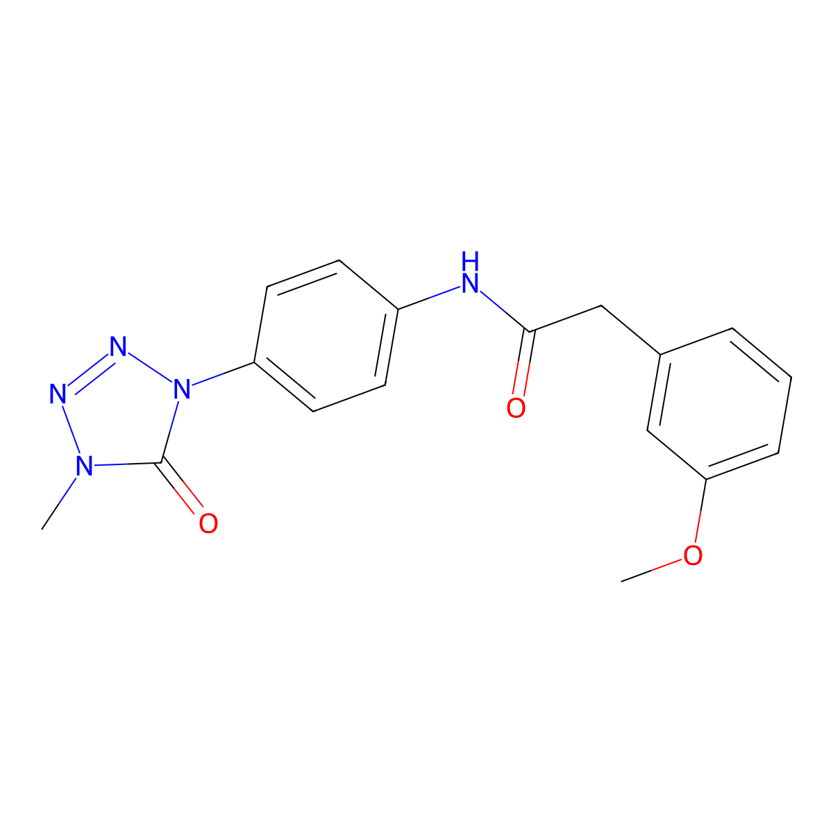 2-(3-methoxyphenyl)-N-(4-(4-methyl-5-oxo-4,5-dihydro-1H-tetrazol-1-yl)phenyl)acetamide molecular structure, CAS 1396782-47-0