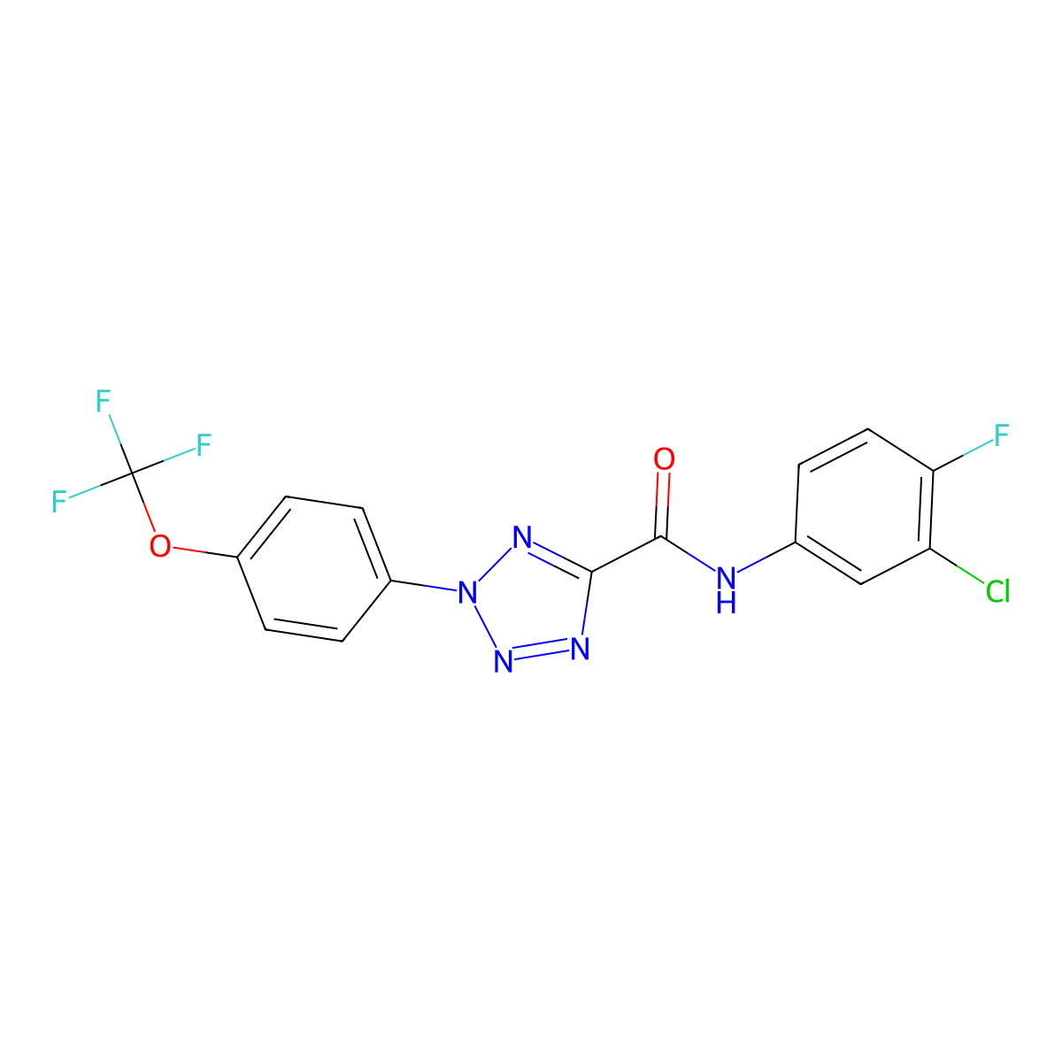 N-(3-chloro-4-fluorophenyl)-2-(4-(trifluoromethoxy)phenyl)-2H-tetrazole-5-carboxamide molecular structure, CAS 1396782-54-9