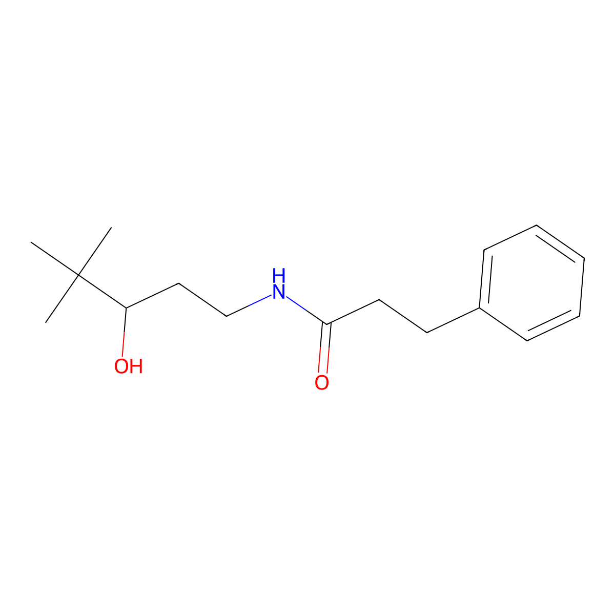N-(3-hydroxy-4,4-dimethylpentyl)-3-phenylpropanamide molecular structure, CAS 1396782-55-0