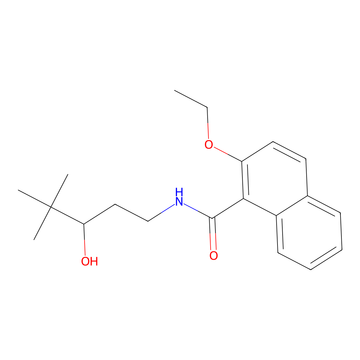 2-ethoxy-N-(3-hydroxy-4,4-dimethylpentyl)-1-naphthamide molecular structure, CAS 1396782-63-0