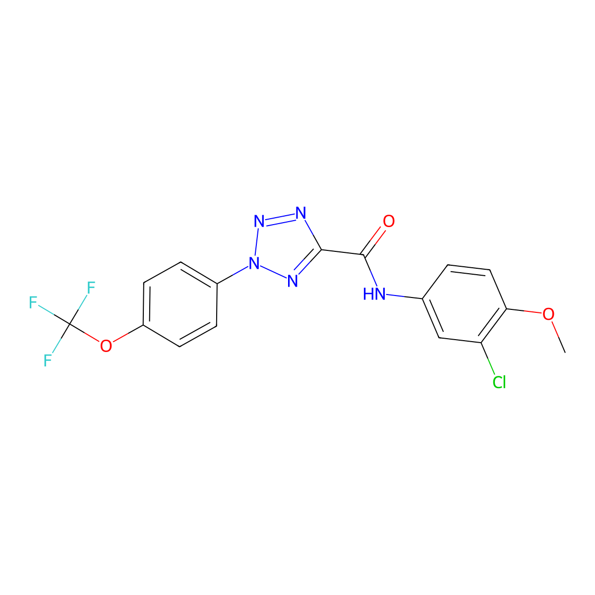 N-(3-chloro-4-methoxyphenyl)-2-(4-(trifluoromethoxy)phenyl)-2H-tetrazole-5-carboxamide molecular structure, CAS 1396782-65-2