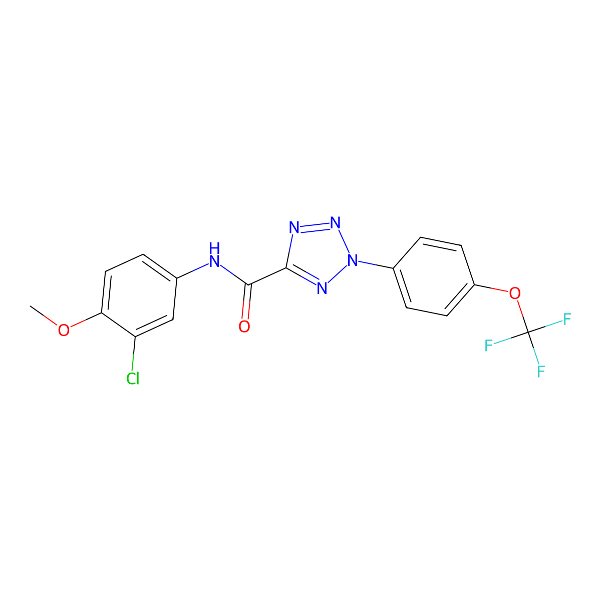N-(3-chloro-4-methoxyphenyl)-2-(4-(trifluoromethoxy)phenyl)-2H-tetrazole-5-carboxamide molecular structure, CAS 1396782-65-2