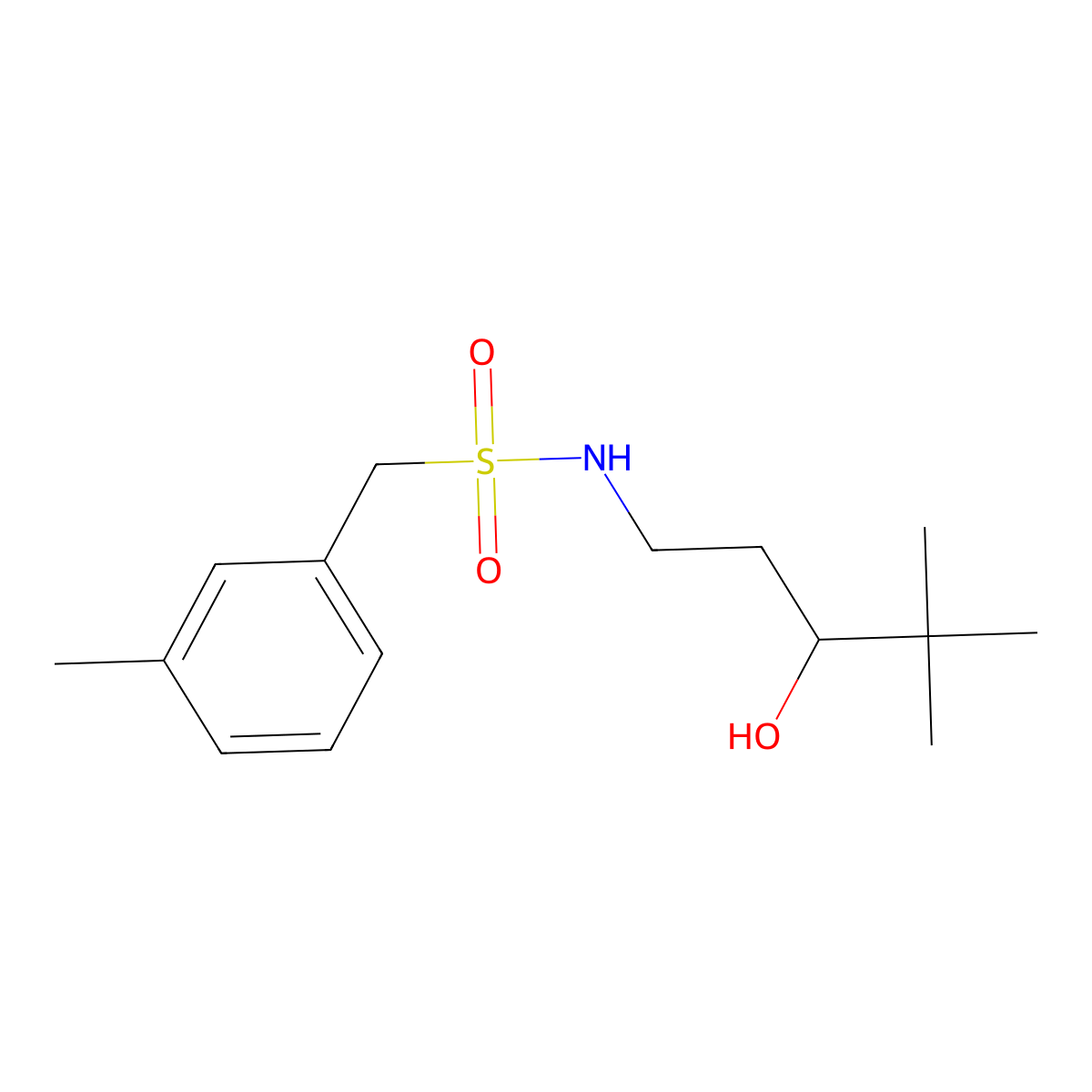 N-(3-hydroxy-4,4-dimethylpentyl)-1-(m-tolyl)methanesulfonamide molecular structure, CAS 1396782-72-1