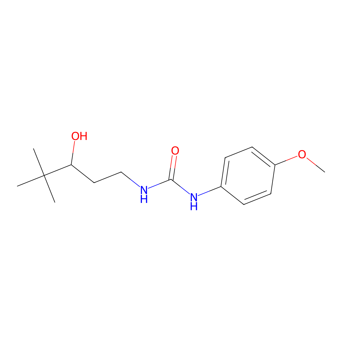 1-(3-Hydroxy-4,4-dimethylpentyl)-3-(4-methoxyphenyl)urea molecular structure, CAS 1396782-86-7