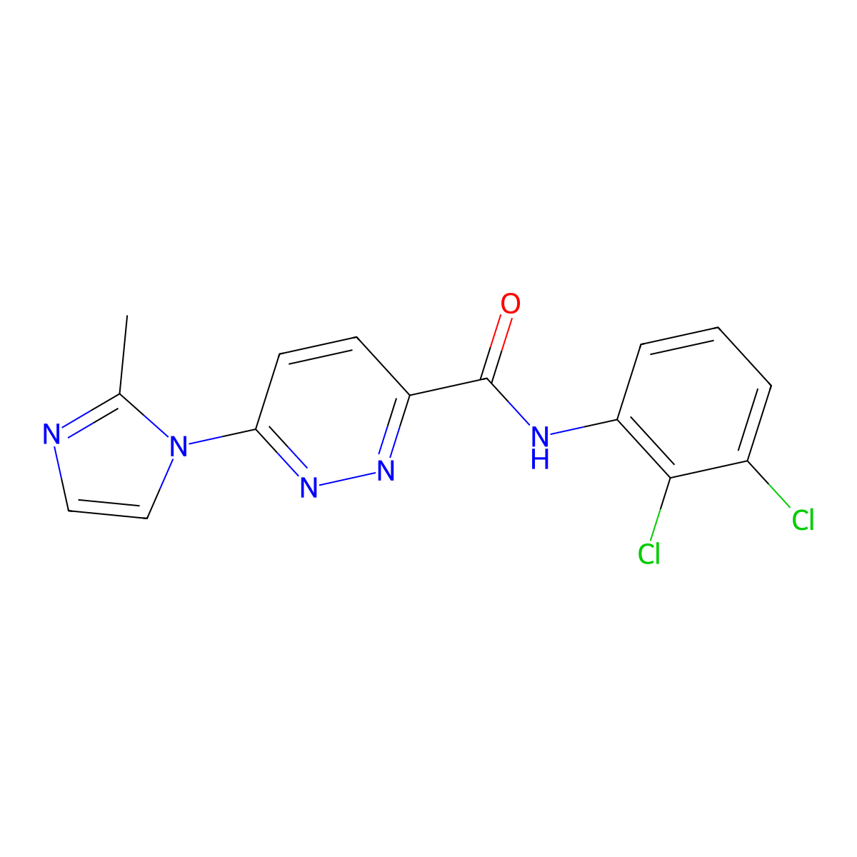 N-(2,3-dichlorophenyl)-6-(2-methyl-1H-imidazol-1-yl)pyridazine-3-carboxamide molecular structure, CAS 1396782-94-7