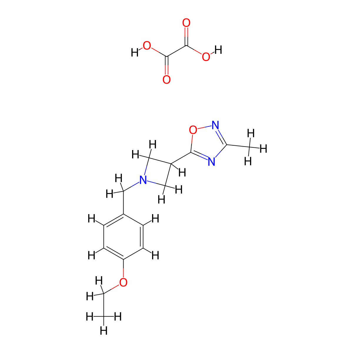 5-(1-(4-Ethoxybenzyl)azetidin-3-yl)-3-methyl-1,2,4-oxadiazole oxalate molecular structure, CAS 1396782-96-9
