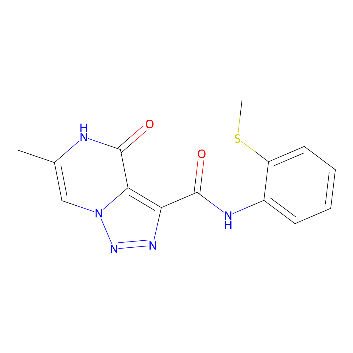 6-methyl-N-(2-(methylthio)phenyl)-4-oxo-4,5-dihydro-[1,2,3]triazolo[1,5-a]pyrazine-3-carboxamide molecular structure, CAS 1396782-97-0