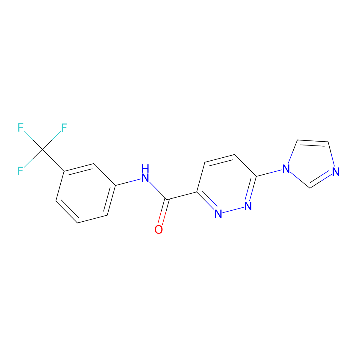 6-(1H-imidazol-1-yl)-N-(3-(trifluoromethyl)phenyl)pyridazine-3-carboxamide molecular structure, CAS 1396783-05-3