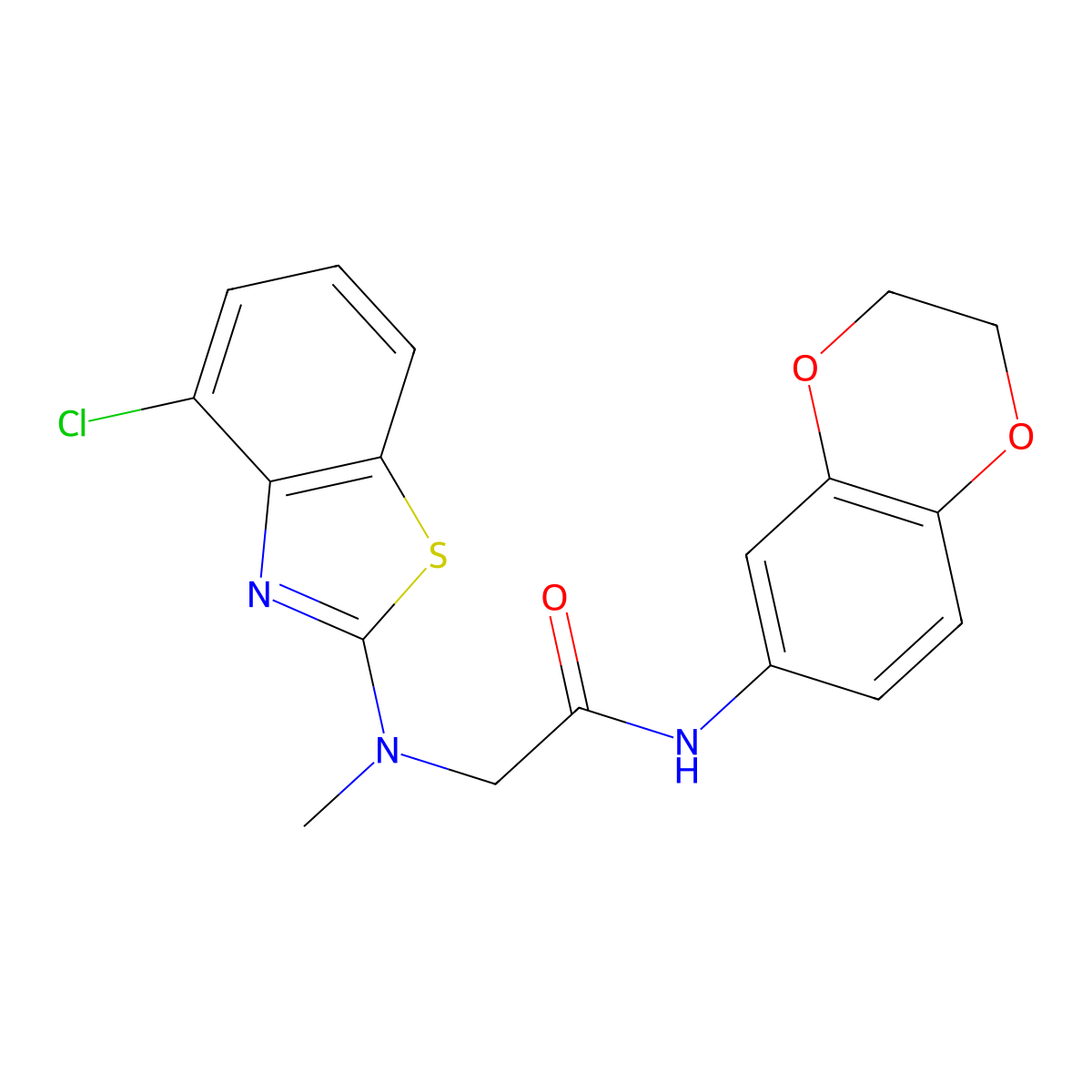 2-((4-chlorobenzo[d]thiazol-2-yl)(methyl)amino)-N-(2,3-dihydrobenzo[b][1,4]dioxin-6-yl)acetamide molecular structure, CAS 1396783-08-6