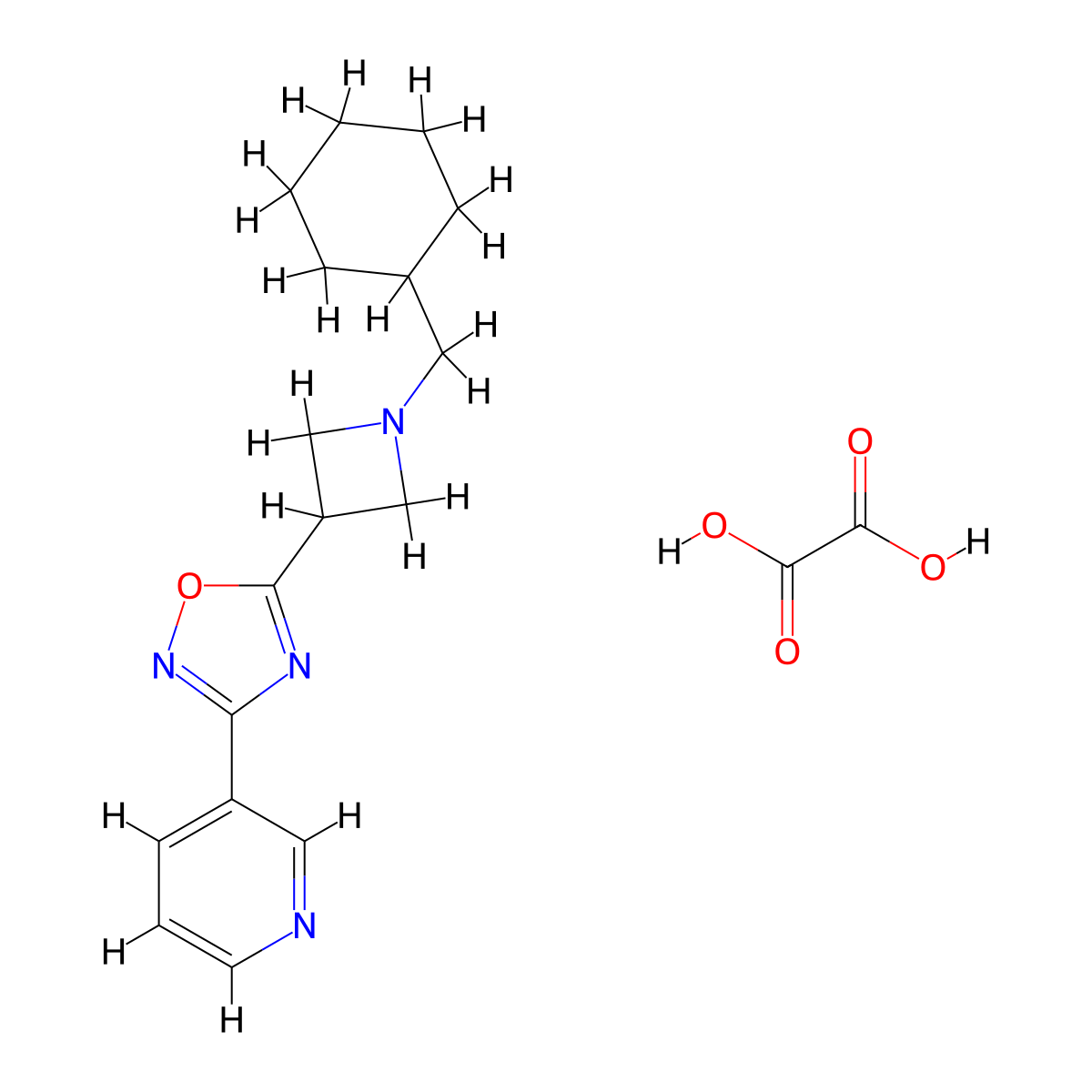 5-(1-(Cyclohexylmethyl)azetidin-3-yl)-3-(pyridin-3-yl)-1,2,4-oxadiazole oxalate molecular structure, CAS 1396783-09-7
