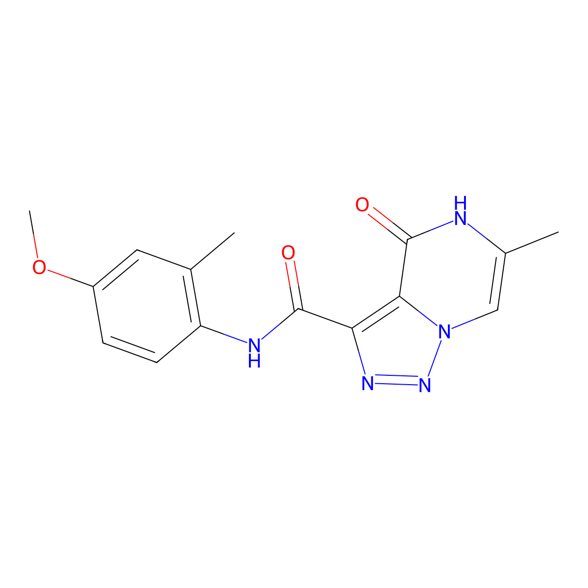 N-(4-methoxy-2-methylphenyl)-6-methyl-4-oxo-4,5-dihydro[1,2,3]triazolo[1,5-a]pyrazine-3-carboxamide molecular structure, CAS 1396783-12-2