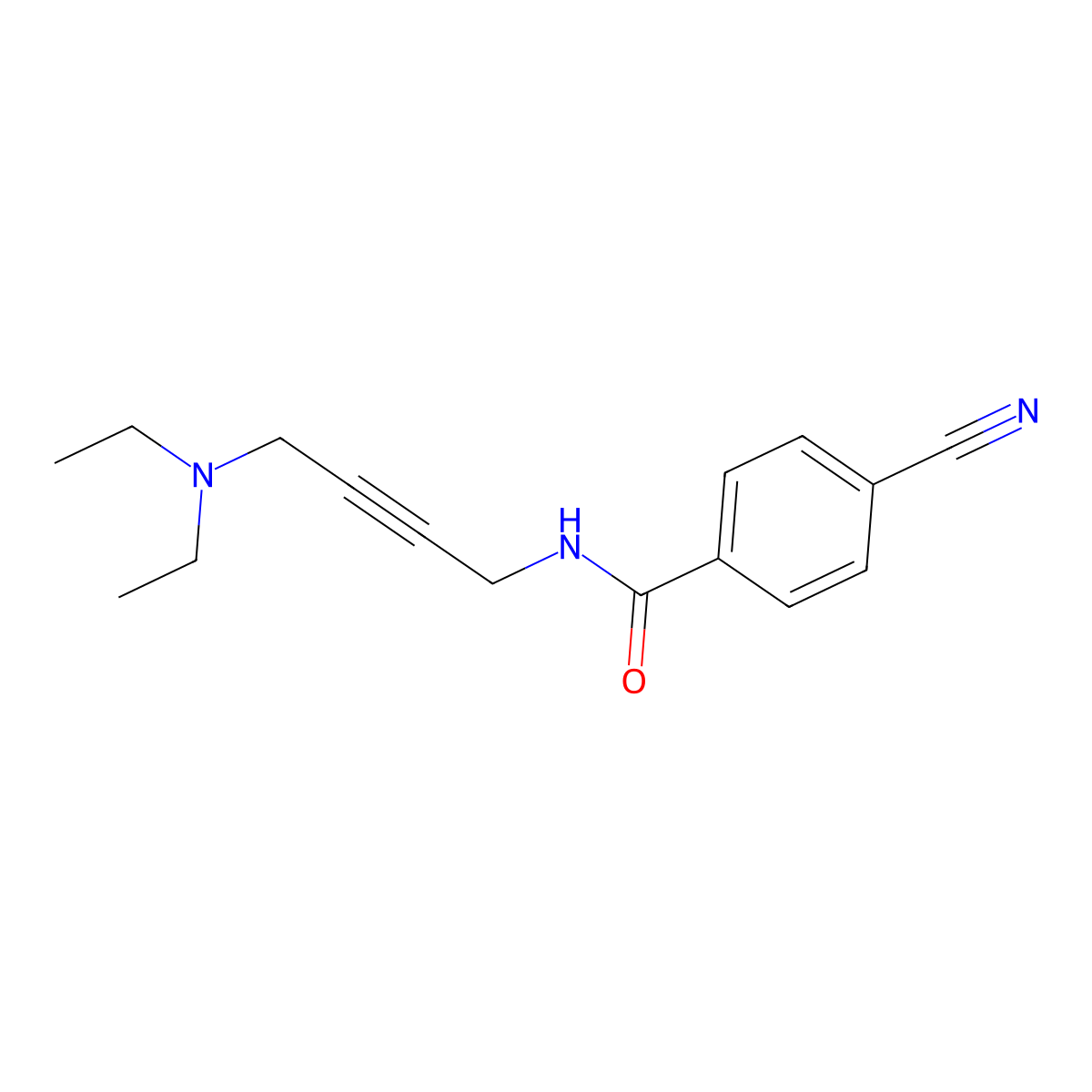 4-cyano-N-(4-(diethylamino)but-2-yn-1-yl)benzamide molecular structure, CAS 1396783-19-9