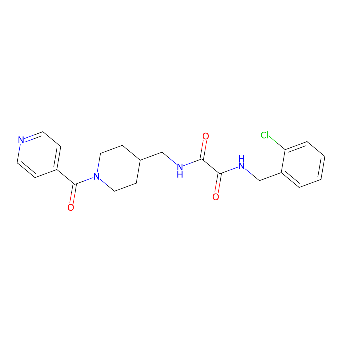 N'-[(2-chlorophenyl)methyl]-N-{[1-(pyridine-4-carbonyl)piperidin-4-yl]methyl}ethanediamide molecular structure, CAS 1396783-31-5
