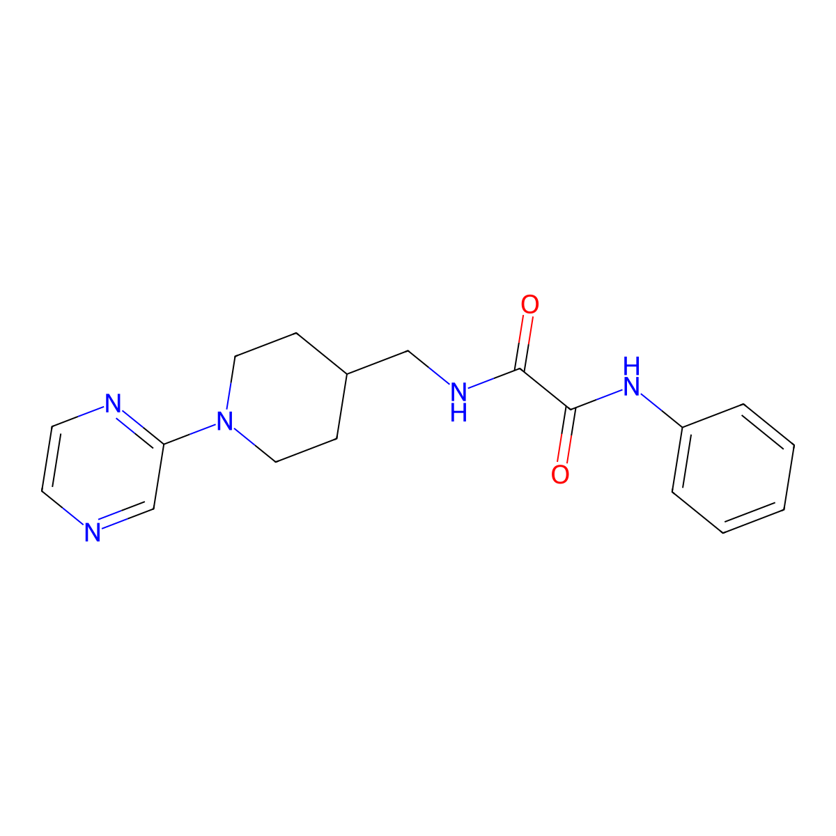 N1-phenyl-N2-((1-(pyrazin-2-yl)piperidin-4-yl)methyl)oxalamide molecular structure, CAS 1396783-49-5