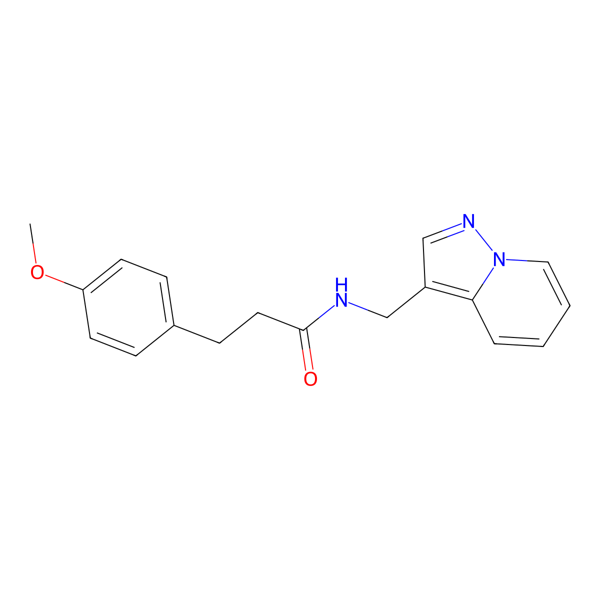 3-(4-methoxyphenyl)-N-(pyrazolo[1,5-a]pyridin-3-ylmethyl)propanamide molecular structure, CAS 1396783-54-2