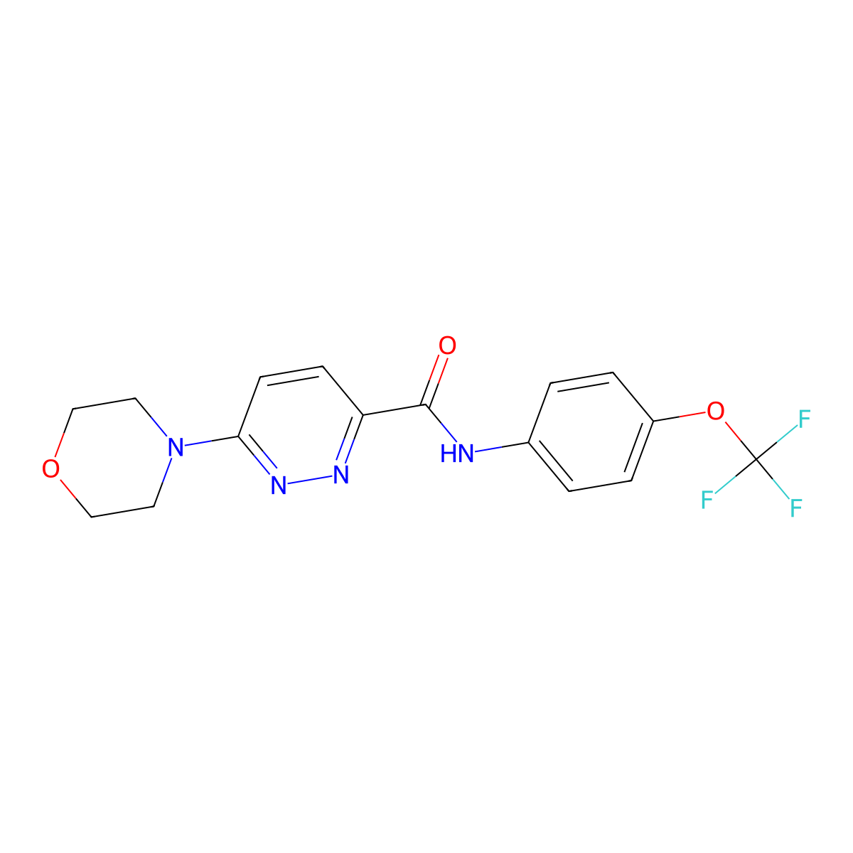 6-morpholino-N-(4-(trifluoromethoxy)phenyl)pyridazine-3-carboxamide molecular structure, CAS 1396783-62-2