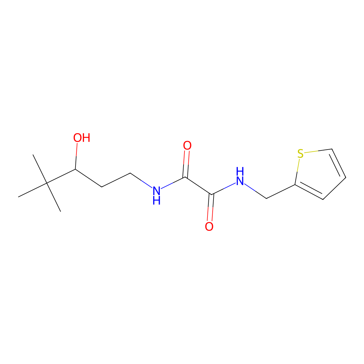 N1-(3-hydroxy-4,4-dimethylpentyl)-N2-(thiophen-2-ylmethyl)oxalamide molecular structure, CAS 1396783-66-6