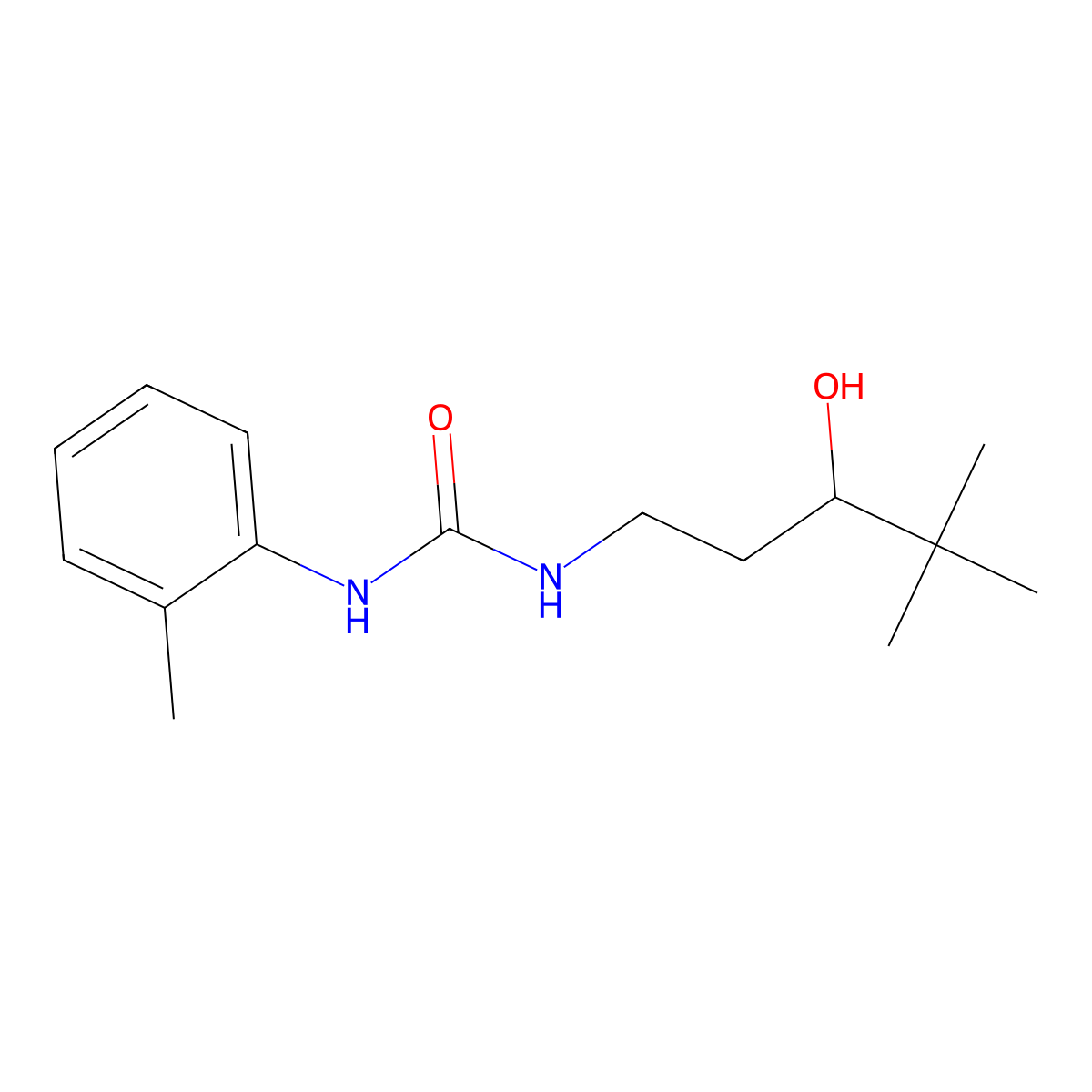 1-(3-Hydroxy-4,4-dimethylpentyl)-3-(o-tolyl)urea molecular structure, CAS 1396783-70-2