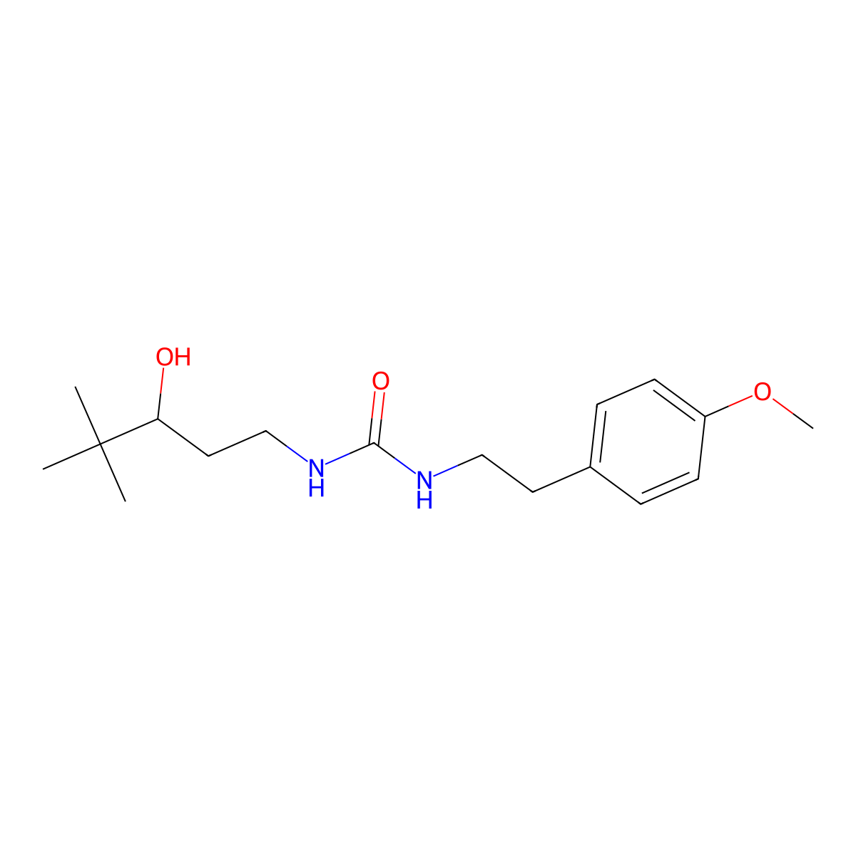 1-(3-Hydroxy-4,4-dimethylpentyl)-3-(4-methoxyphenethyl)urea molecular structure, CAS 1396783-73-5