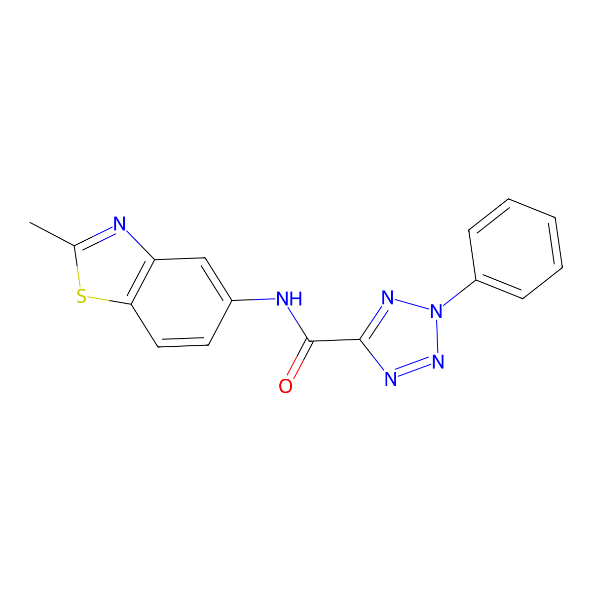 N-(2-methylbenzo[d]thiazol-5-yl)-2-phenyl-2H-tetrazole-5-carboxamide molecular structure, CAS 1396784-03-4