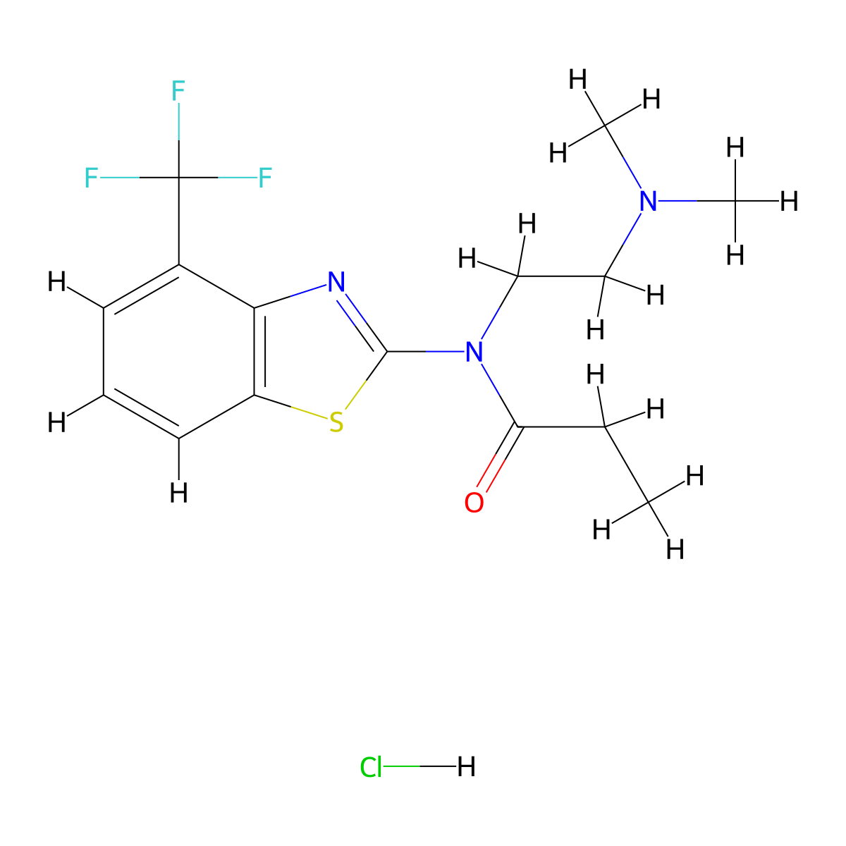 N-(2-(dimethylamino)ethyl)-N-(4-(trifluoromethyl)benzo[d]thiazol-2-yl)propionamide hydrochloride molecular structure, CAS 1396784-05-6
