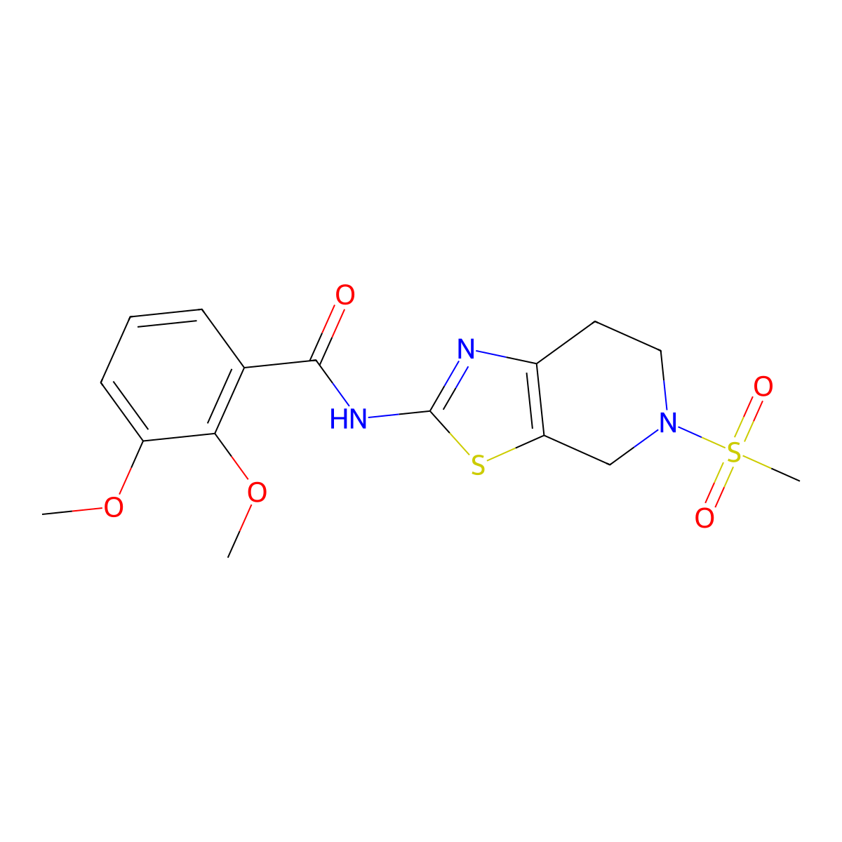 2,3-dimethoxy-N-(5-(methylsulfonyl)-4,5,6,7-tetrahydrothiazolo[5,4-c]pyridin-2-yl)benzamide molecular structure, CAS 1396784-14-7
