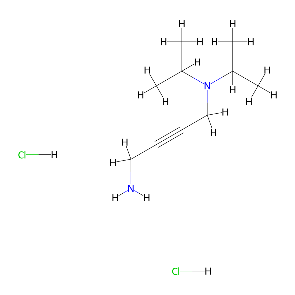 N,N-diisopropylbut-2-yne-1,4-diamine dihydrochloride molecular structure, CAS 1396784-19-2