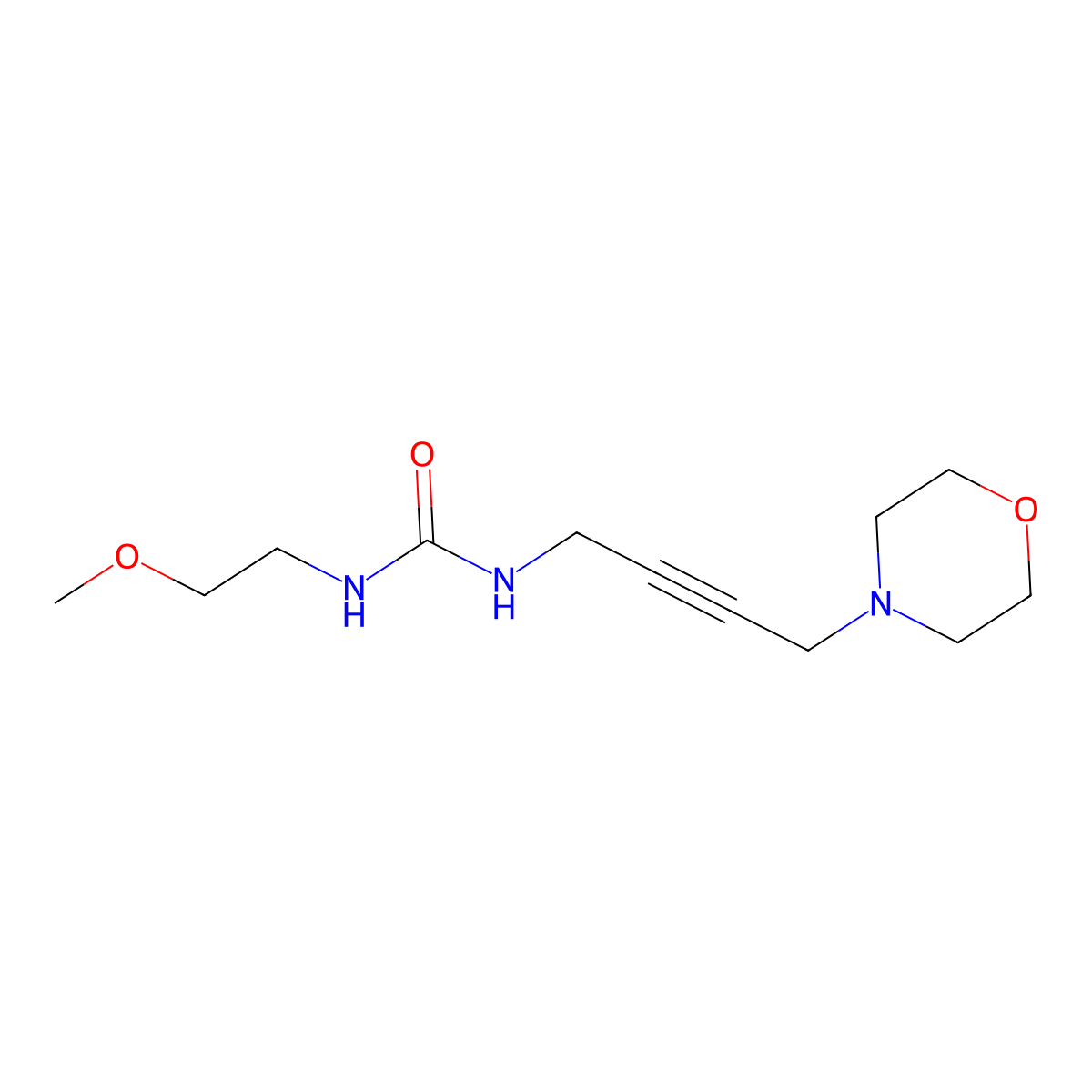 1-(2-Methoxyethyl)-3-(4-morpholinobut-2-yn-1-yl)urea molecular structure, CAS 1396784-24-9