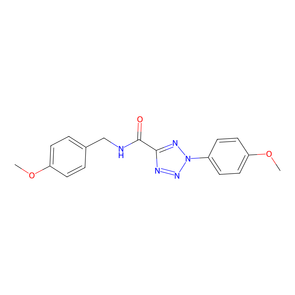 N-(4-methoxybenzyl)-2-(4-methoxyphenyl)-2H-tetrazole-5-carboxamide molecular structure, CAS 1396784-26-1