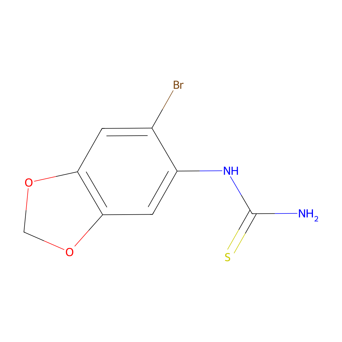 1-(6-Bromobenzo[d][1,3]dioxol-5-yl)thiourea molecular structure, CAS 1396784-37-4