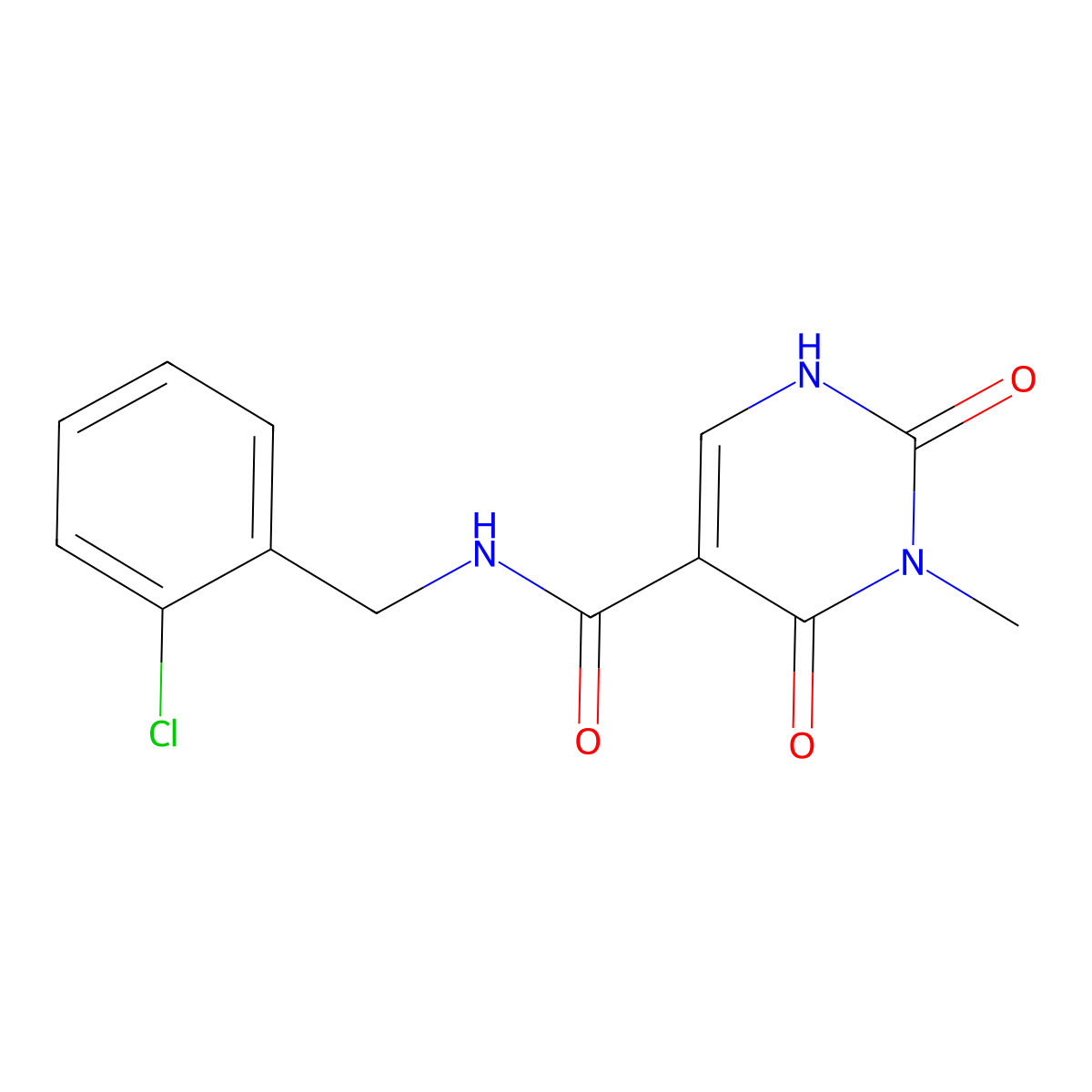 N-(2-chlorobenzyl)-3-methyl-2,4-dioxo-1,2,3,4-tetrahydropyrimidine-5-carboxamide molecular structure, CAS 1396784-42-1