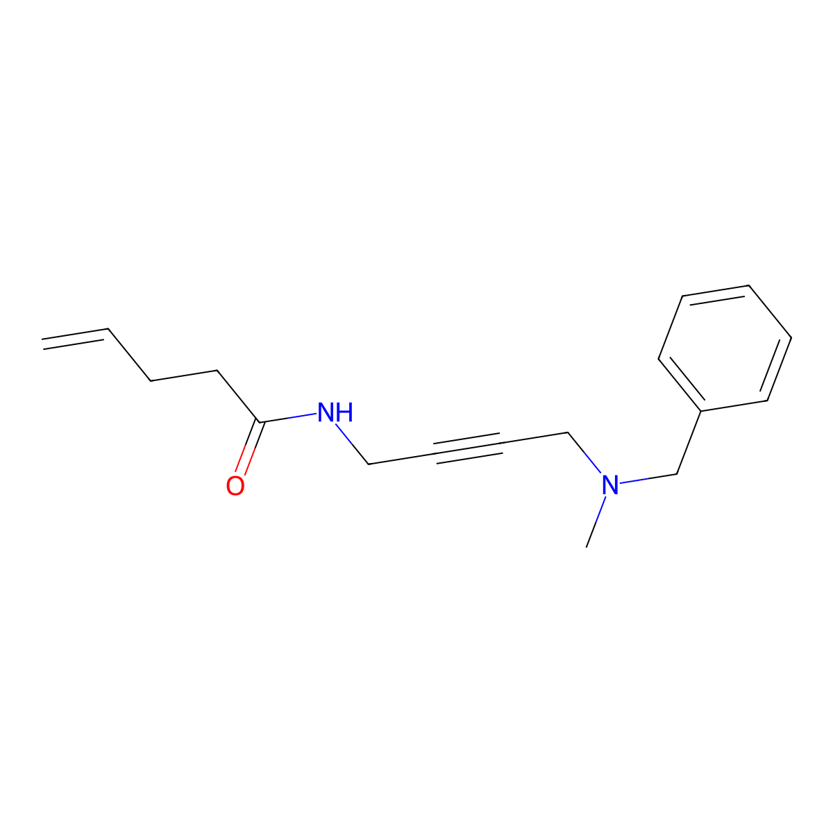 N-(4-(benzyl(methyl)amino)but-2-yn-1-yl)pent-4-enamide molecular structure, CAS 1396784-52-3
