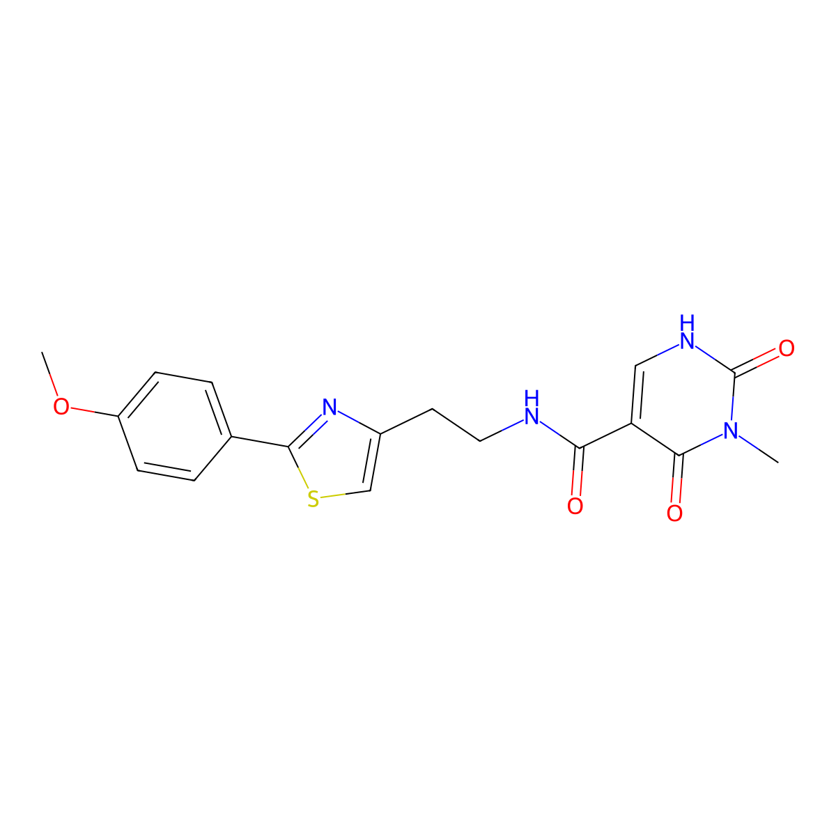 N-(2-(2-(4-methoxyphenyl)thiazol-4-yl)ethyl)-3-methyl-2,4-dioxo-1,2,3,4-tetrahydropyrimidine-5-carboxamide molecular structure, CAS 1396784-55-6