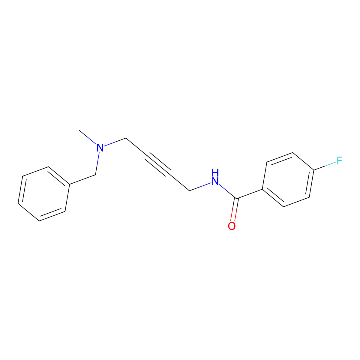 N-(4-(benzyl(methyl)amino)but-2-yn-1-yl)-4-fluorobenzamide molecular structure, CAS 1396784-56-7