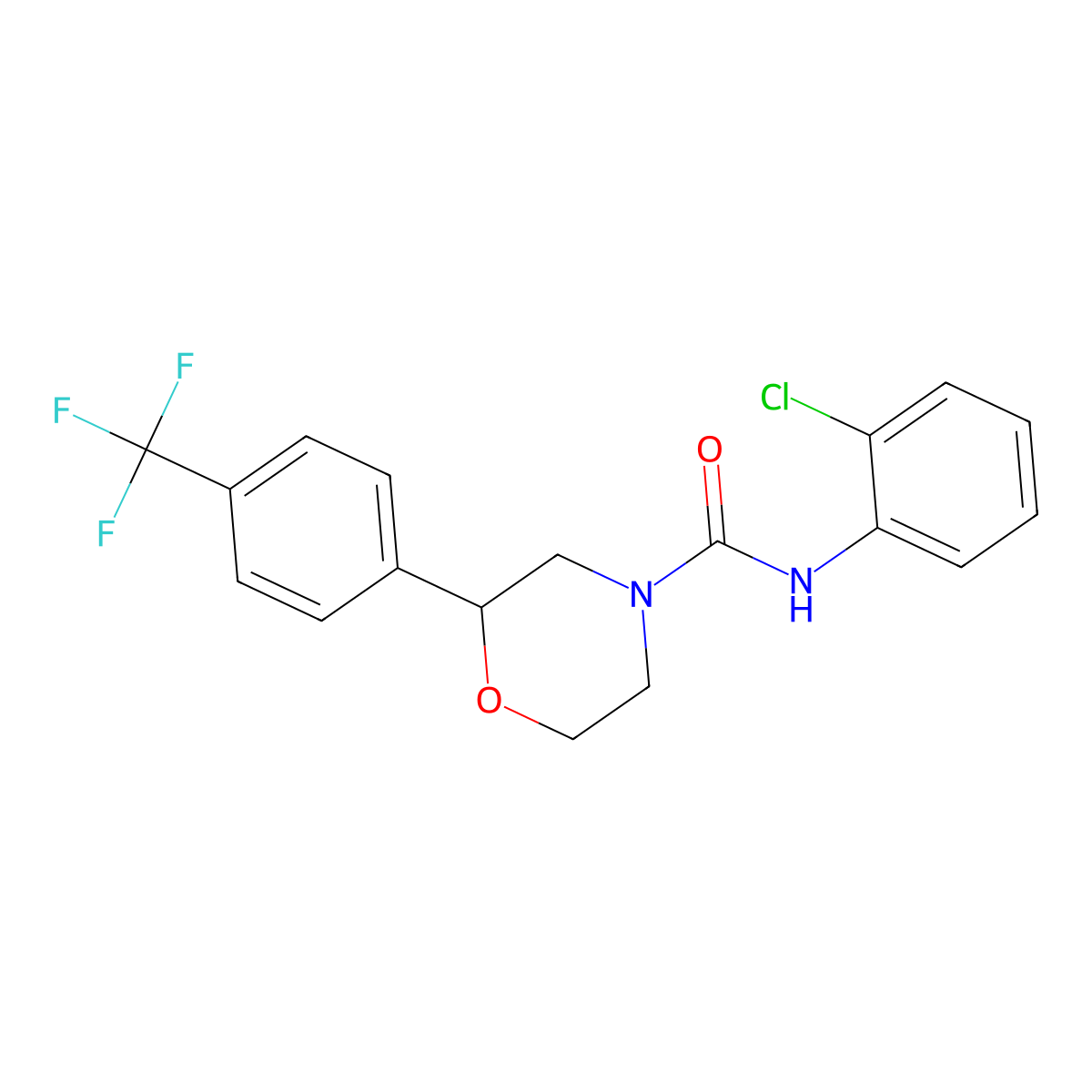 N-(2-chlorophenyl)-2-[4-(trifluoromethyl)phenyl]morpholine-4-carboxamide molecular structure, CAS 1396784-63-6