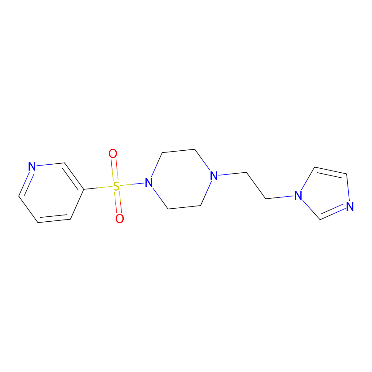 1-(2-(1H-imidazol-1-yl)ethyl)-4-(pyridin-3-ylsulfonyl)piperazine molecular structure, CAS 1396784-73-8