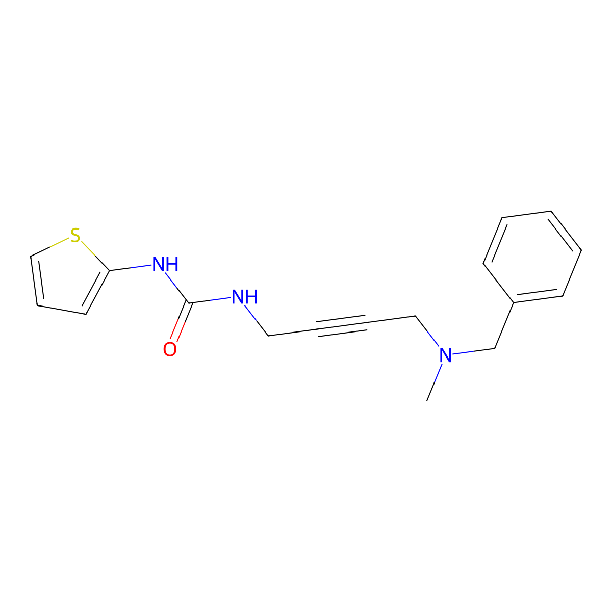 1-(4-(Benzyl(methyl)amino)but-2-yn-1-yl)-3-(thiophen-2-yl)urea molecular structure, CAS 1396784-76-1