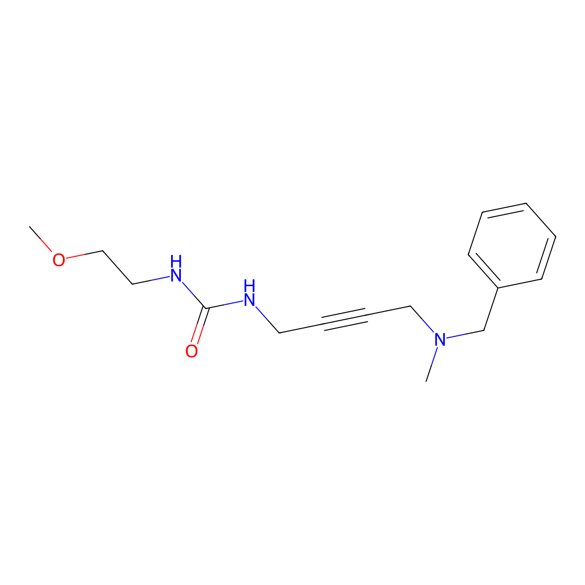1-(4-(Benzyl(methyl)amino)but-2-yn-1-yl)-3-(2-methoxyethyl)urea molecular structure, CAS 1396784-81-8