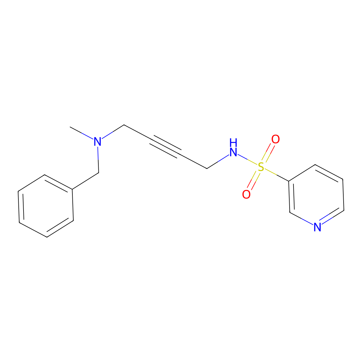 N-{4-[benzyl(methyl)amino]but-2-yn-1-yl}pyridine-3-sulfonamide molecular structure, CAS 1396784-83-0