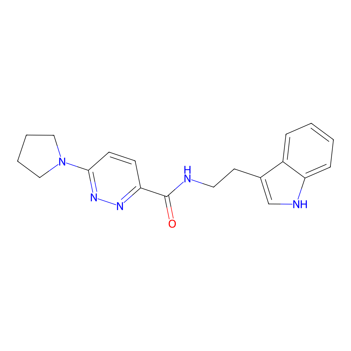 N-(2-(1H-indol-3-yl)ethyl)-6-(pyrrolidin-1-yl)pyridazine-3-carboxamide molecular structure, CAS 1396784-88-5